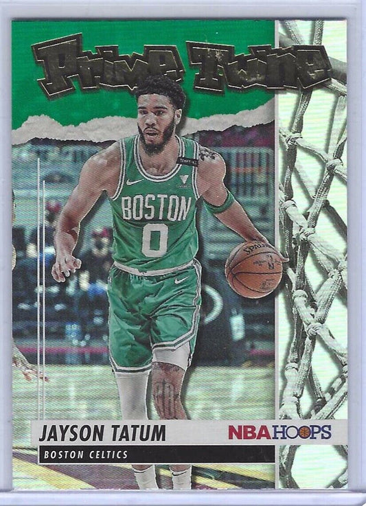 JAYSOM TATUM 2021-22 NBA HOOPS FOIL PRIME TWINE IHOLO NSERT #4