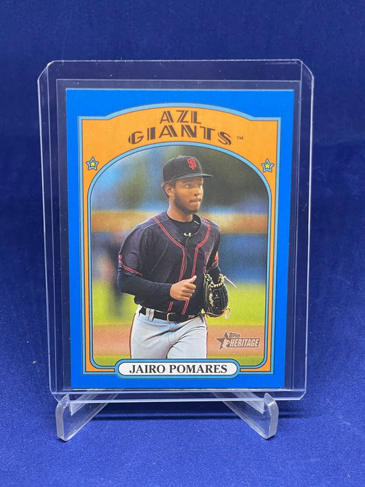 JAIRO POMARES 2021 TOPPS HERITAGE MINORS BLUE PROSPECT #D 88/99