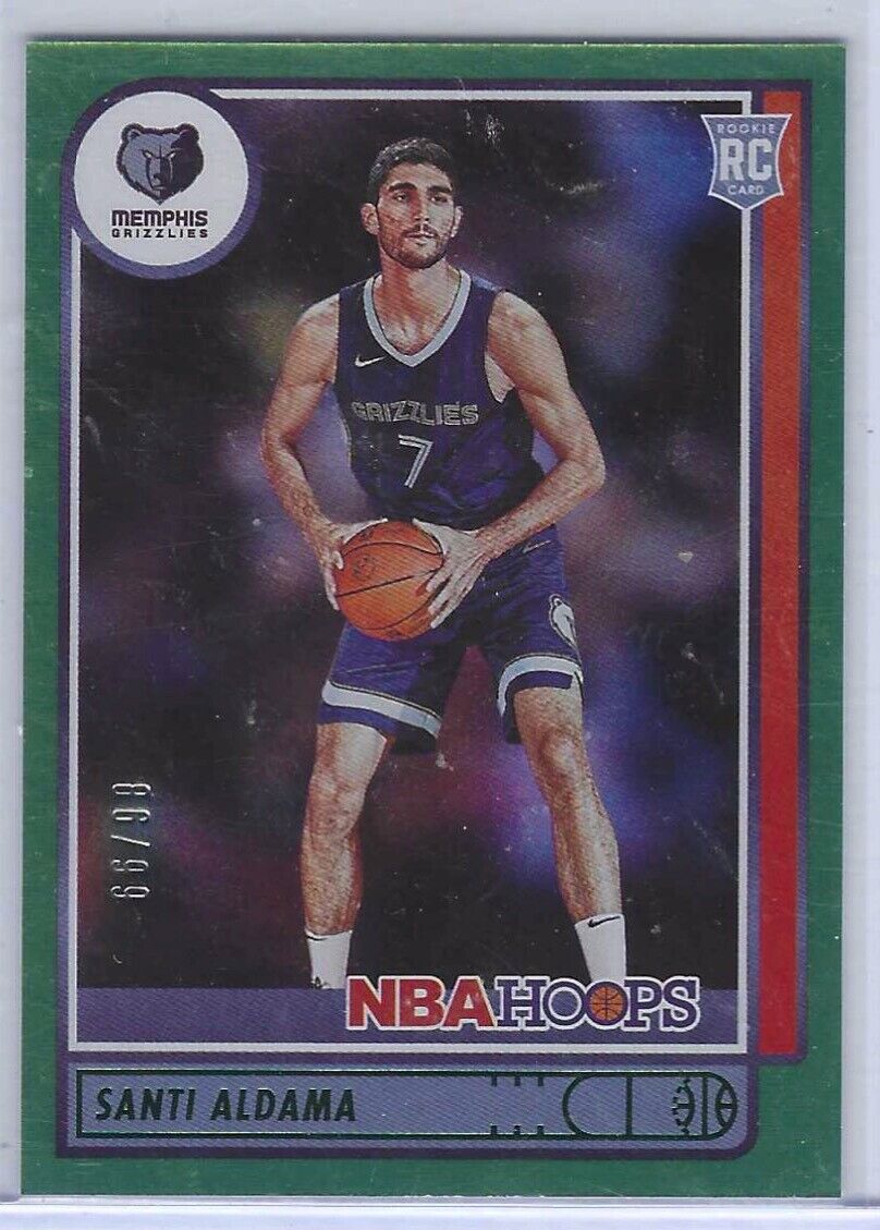 SANTI ALDAMA 2021-22 NBA HOOPS GREEN FOIL ROOKIE RC #D 86/99