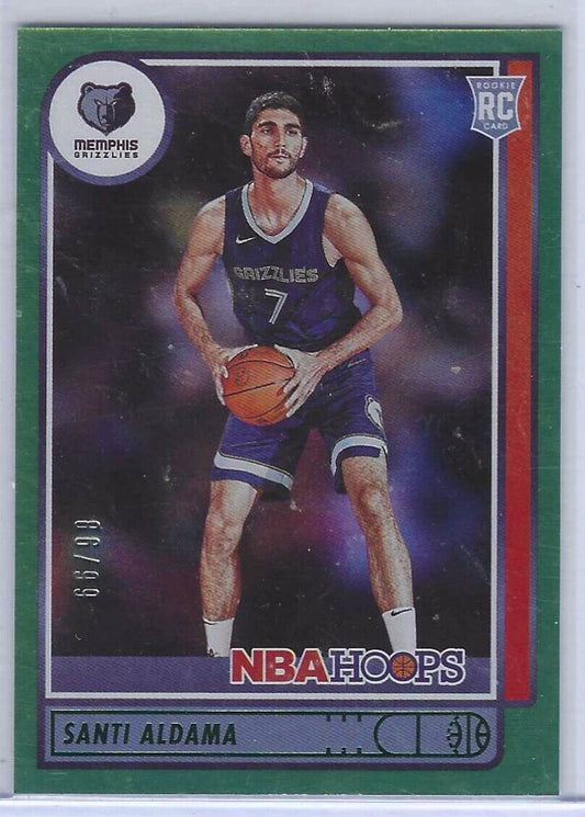SANTI ALDAMA 2021-22 NBA HOOPS GREEN FOIL ROOKIE RC #D 86/99