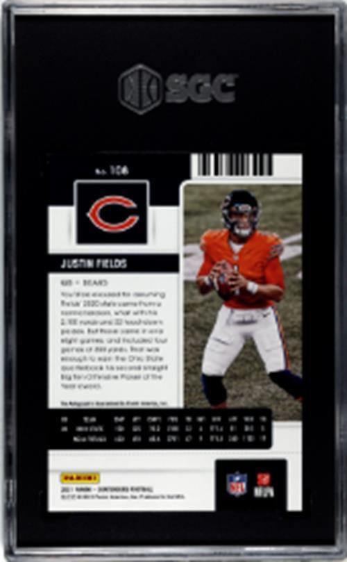 JUSTIN FIELDS 2021 PANINI CONTENDERS ROOKIE TICKET AUTO RC #108 SGC 9 MINT POP 2