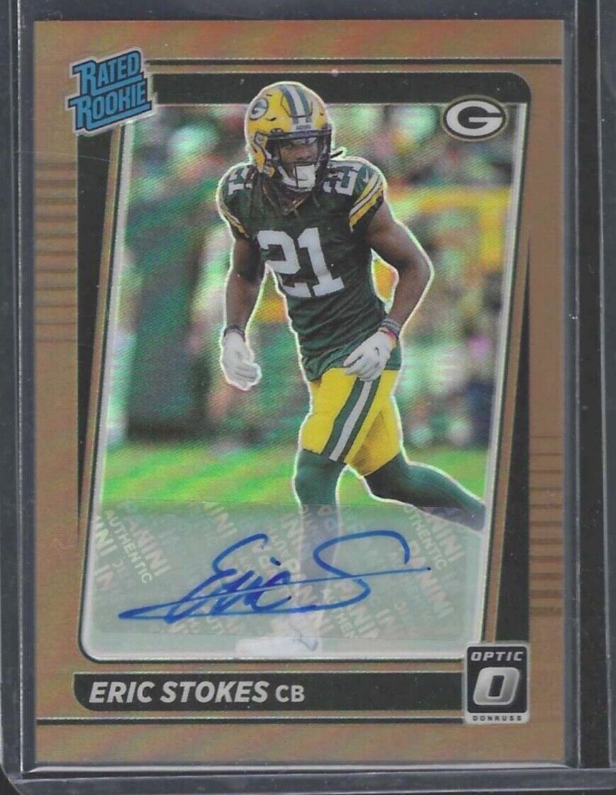 ERIC STOKES 2021 PANINI DONRUSS OPTIC BRONZE PRIZM RATED ROOKIE AUTO RC #251