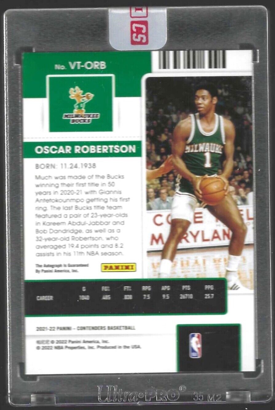OSCAR ROBERTSON 2021-22 PANINI CONTENDERS THE FINALS TICKET AUTO #D 26/35