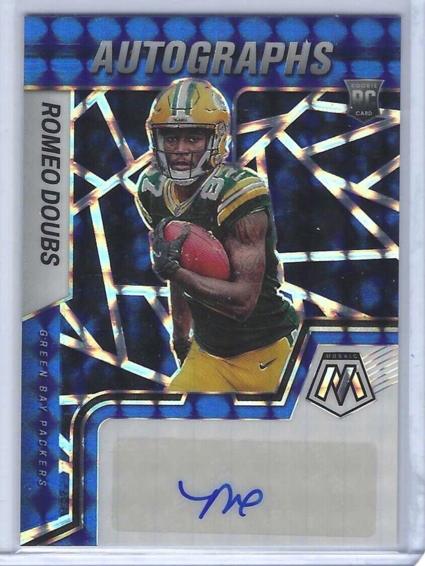 ROMEO DOUBS 2022 PANINI MOSAIC BLUE MOSAIC PRIZM ROOKIE AUTO RC #D 41/99