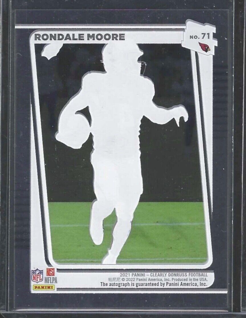 RONDALE MOORE 2021 PANINI CLEARLY DONRUSS RATED ROOKIE AUTO RC #71