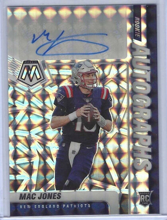 MAC JONES 2021 PANINI MOSAIC SILVER MOSAIC PRIZM ROOKIE AUTO RC #RA-6