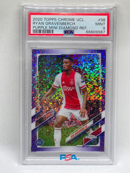 RYAN GRAVENBERCH 2020 TOPPS CHROME PURPLE MINI DIAMOND REFRACTOR RC /250 PSA 9