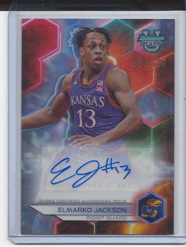 ELMARKO JACKSON 2023 BOWMANS BEST UNIVERSITY KANSAS REFRACTOR AUTO #D 54/125