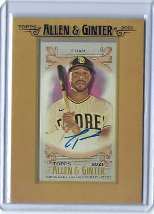 TOMMY PHAM 2021 TOPPS ALLEN & GINTER MINI FRAMED ON CARD AUTO #FMA-TP