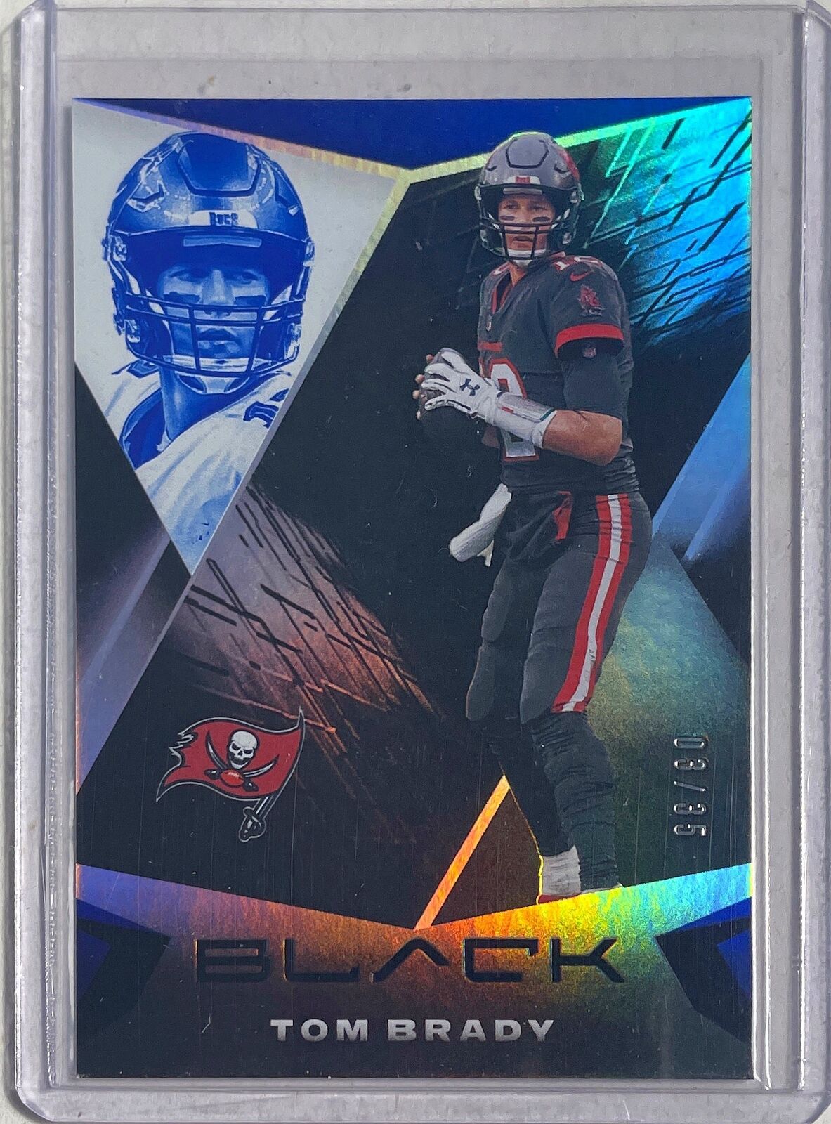 TOM BRADY 2021 PANINI BLACK SAPPHIRE BLUE #D 3/35