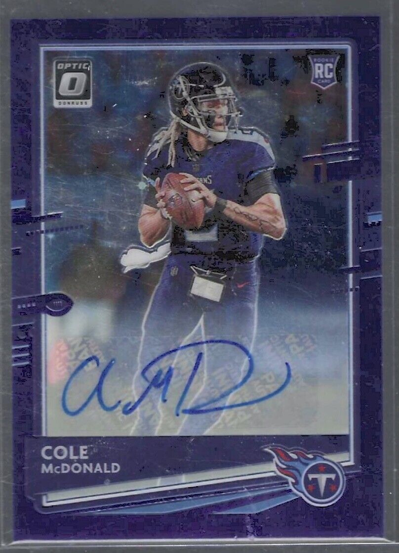 COLE MCDONALD 2020 DONRUSS OPTIC PURPLE STARS HOLO ROOKIE AUTO RC #D 28/35