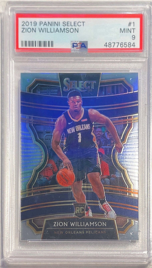 ZION WILLIAMSON 2019-20 PANINI SELECT CONCOURSE ROOKIE RC #1 PSA 9 MINT