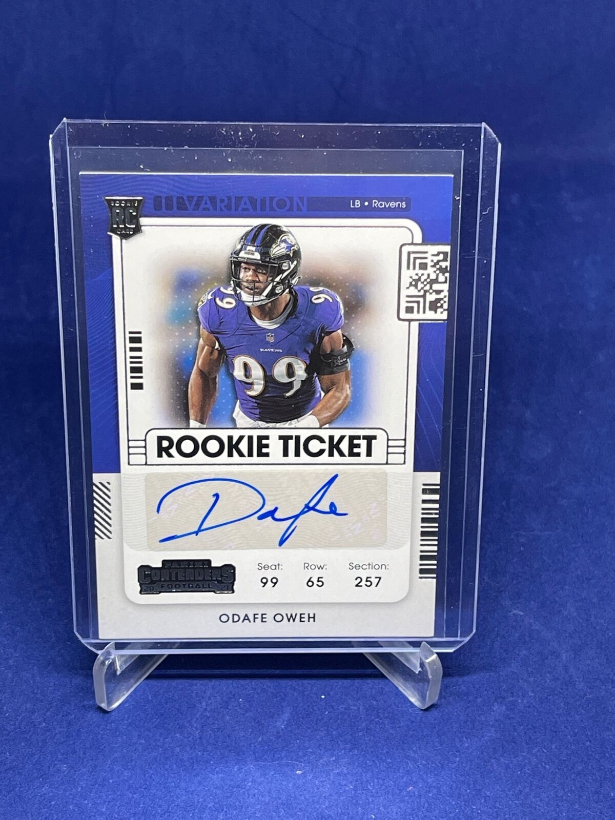 ODAFE OWEH 2021 PANINI CONTENDERS ROOKIE TICKET AUTO VARIATION SP RC #159