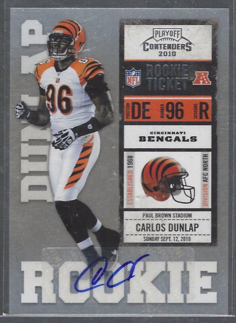 CARLOS DUNLAP 2010 PLAYOFF CONTENDERS ROOKIE TICKET AUTO RC #112