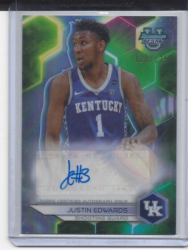JUSTIN EDWARDS 2023 BOWMANS BEST UNIVERSITY KENTUCKY REFRACTOR AUTO #D /125