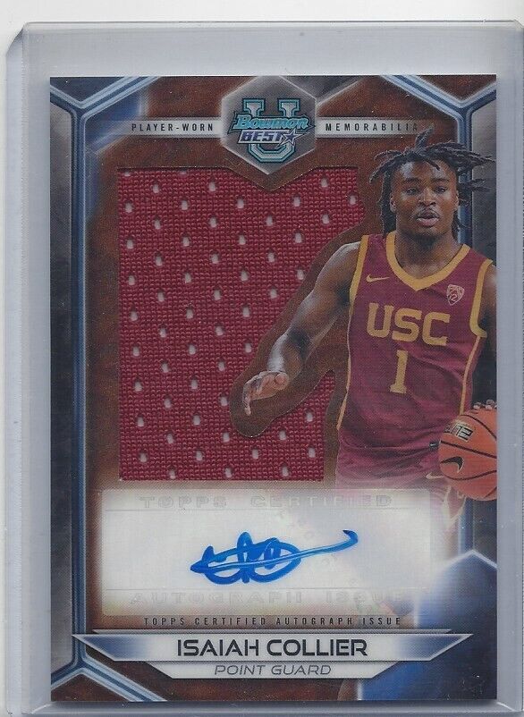 ISAIAH COLLIER 2023 BOWMANS BEST UNIVERSITY JERSEY AUTO SILHOUETTE REFRACTOR