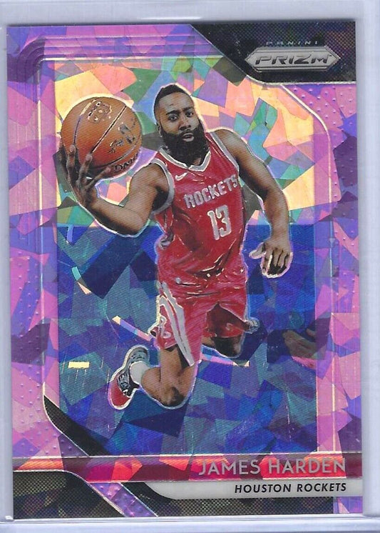 JAMES HARDEN 2018-19 PANINI PRIZM PURPLE CRACKED ICE PRIZM #D 024/149