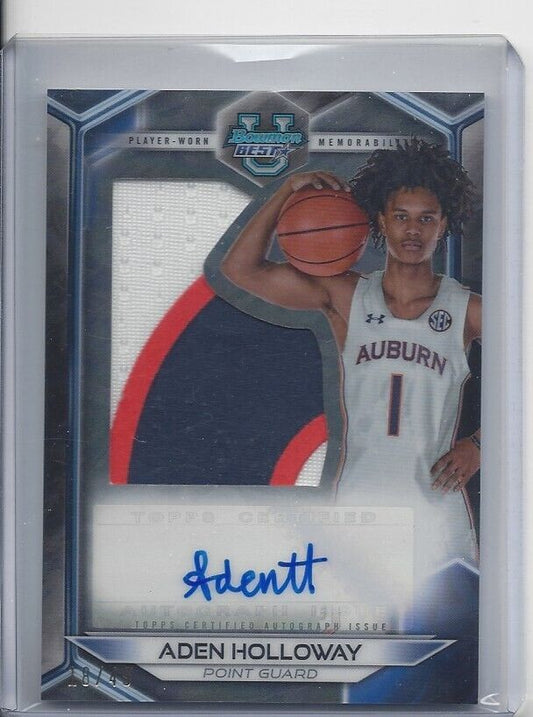 ADEN HOLLOWAY  2023 BOWMANS BEST UNIVERSITY PATCH AUTO SILHOUETTE REFRACTOR /49
