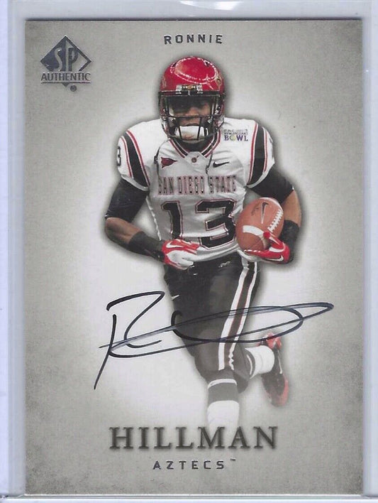RONNIE HILLMAN 2012 UPPER DECK SP AUTHENTIC ON CARD AUTO RC #85