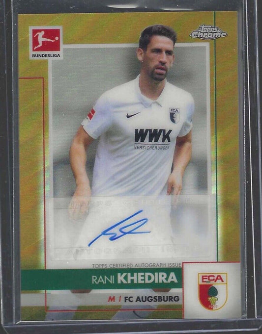 RANI KHEDIRA 2020-21 TOPPS CHROME BUNDESLIGA GOLD REFRACTOR AUTO #D /60