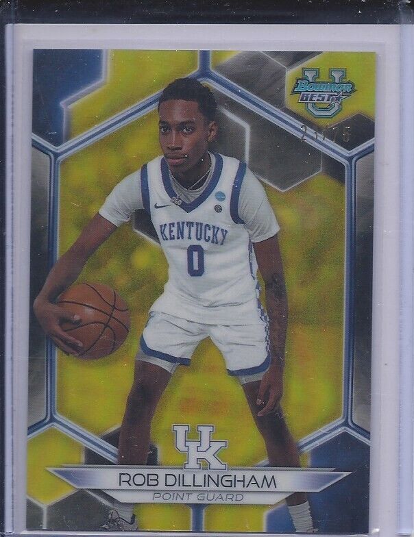 ROB DILLINGHAM 2023 BOWMANS BEST UNIVERSITY YELLOW REFRACTOR #D 23/75