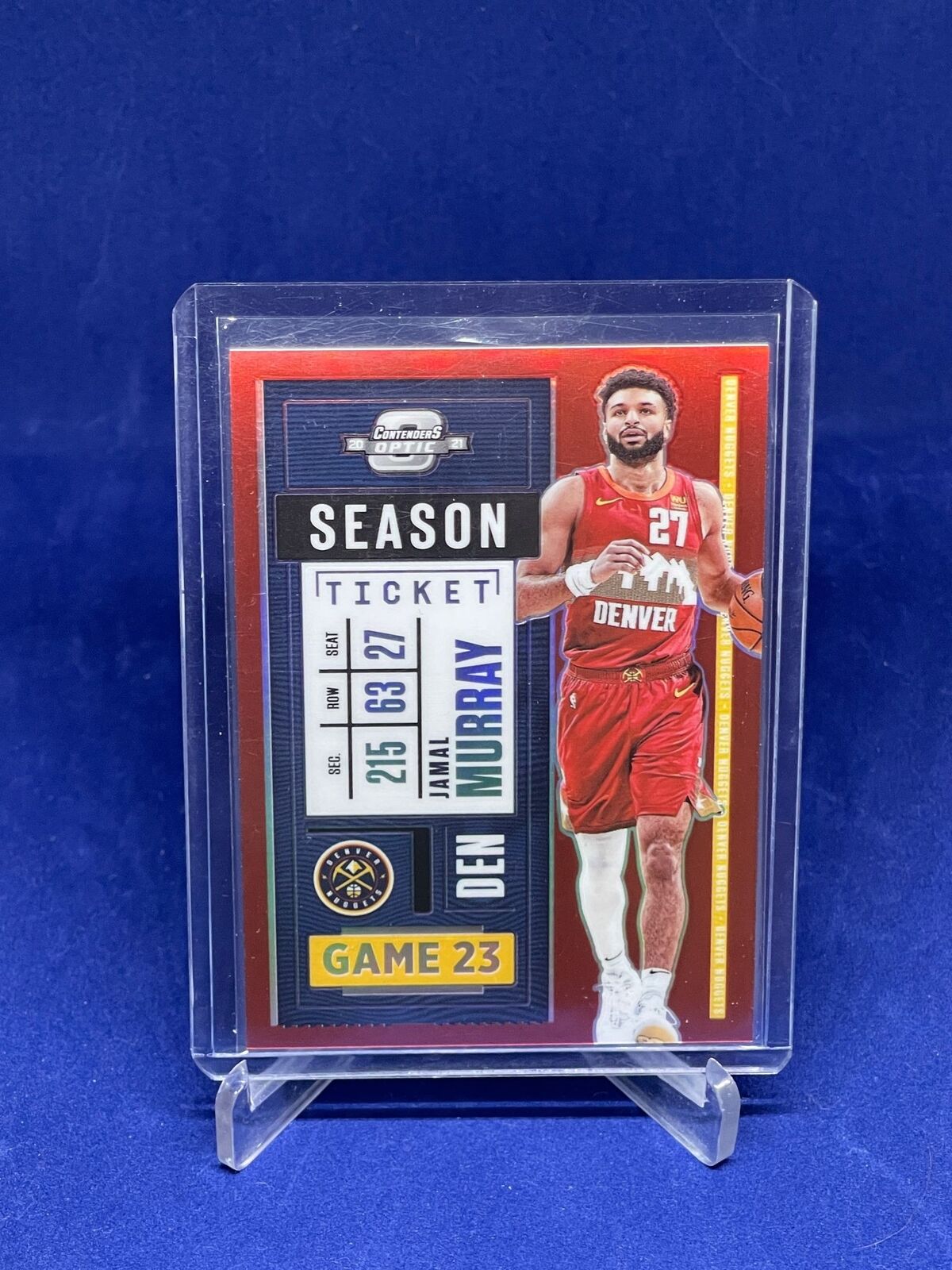 JAMAL MURRAY 2020-21 PANINI CONTENDERS OPTIC SEASON TICKET RED HOLO PRIZM #65