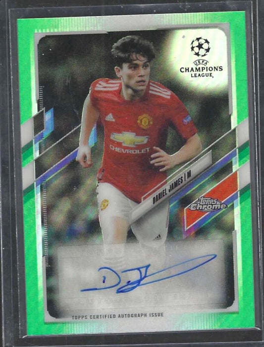 DANIEL JAMES 2020-21 TOPPS CHROME UEFA GREEN REFRACTOR AUTO #D 99/99