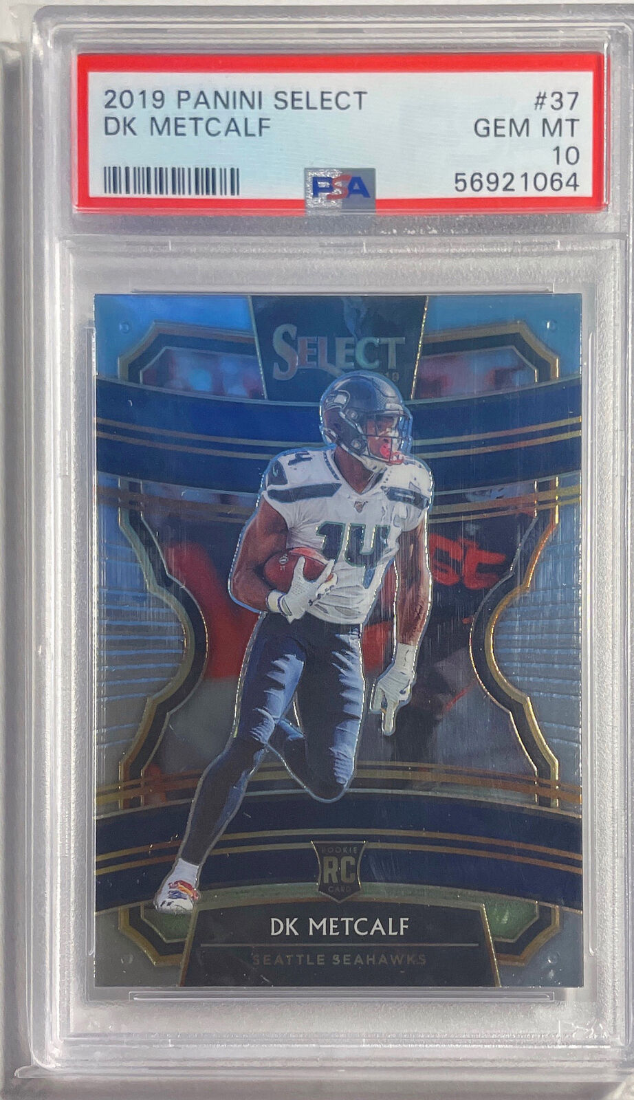 DK METCALF 2019 PANINI SELECT ROOKIE RC #37 PSA 10 GEM MINT POP 196
