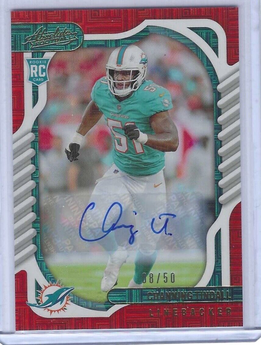 CHANNING TINDALL 2022 PANINI ABSOLUTE RED SQUARES FOIL ROOKIE AUTO RC #D 08/50