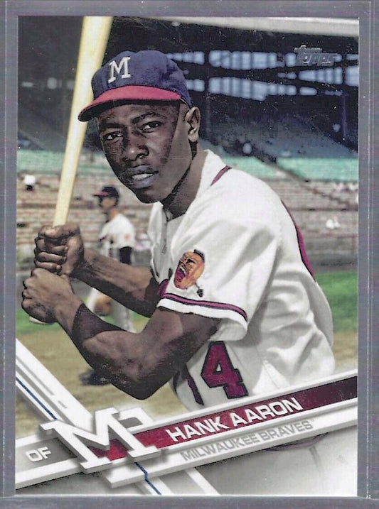 HANK AARON 2017 TOPPS SERIES TWO SP PHOTO VARIATION #US247