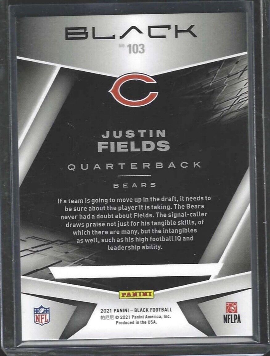 JUSTIN FIELDS 2021 PANINI BLACK SILVER FOIL ROOKIE RC #103