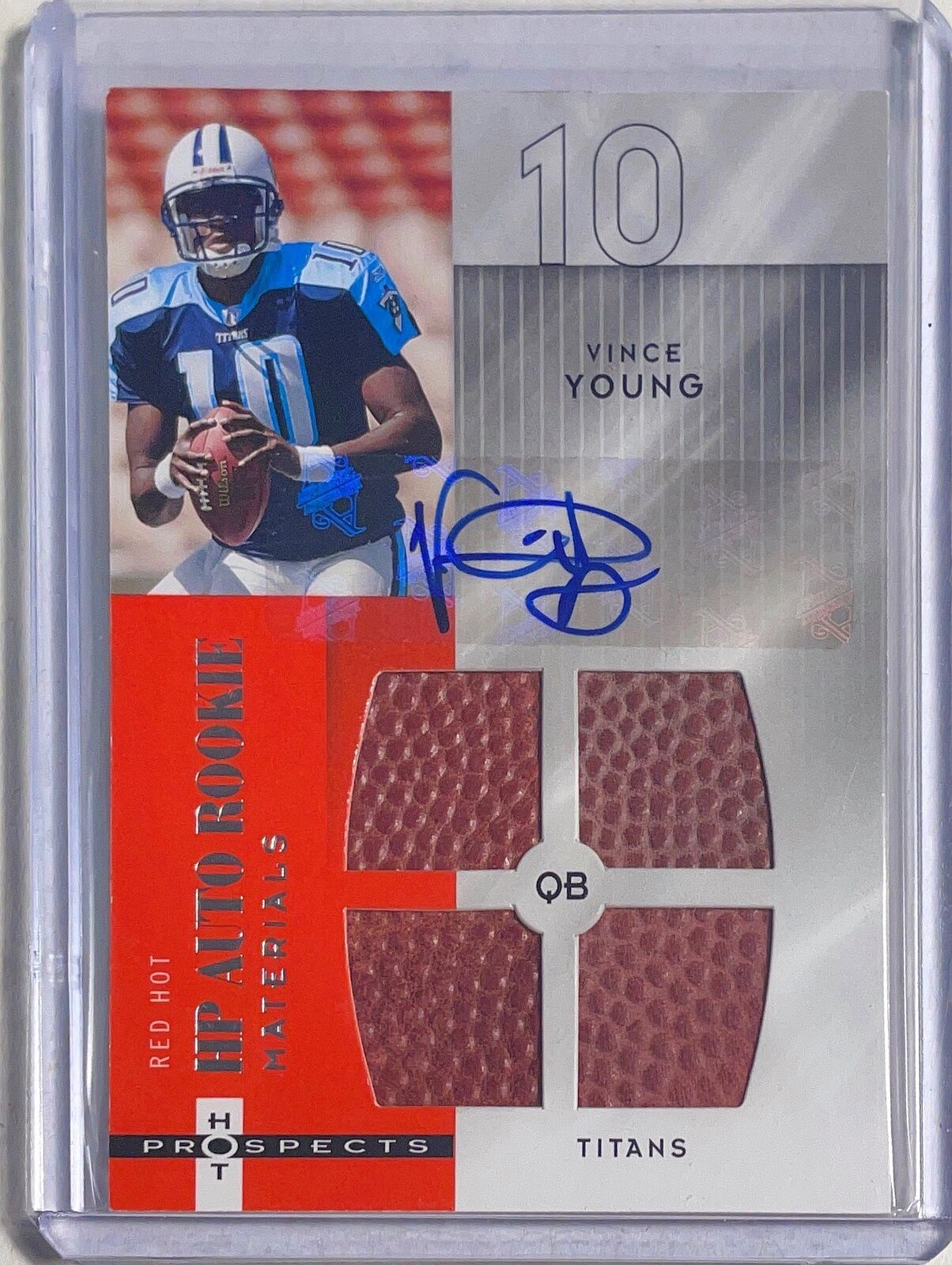 VINCE YOUNG 2006 FLEER RED HOT PROSPECTS AUTO ROOKIE BALL PATCH AUTO RC #D 25/99
