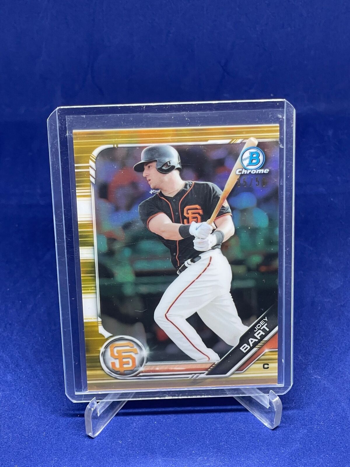 JOEY BART 2019 BOWMAN CHROME GOLD REFRACTOR PROSPECT #D 35/50