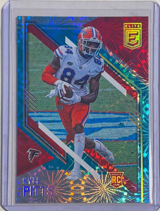 KLYE PITTS 2021 PANINI DONRUSS ELITE TEAL FIREWORKS EXPLOSION ROOKIE RC #D 04/25