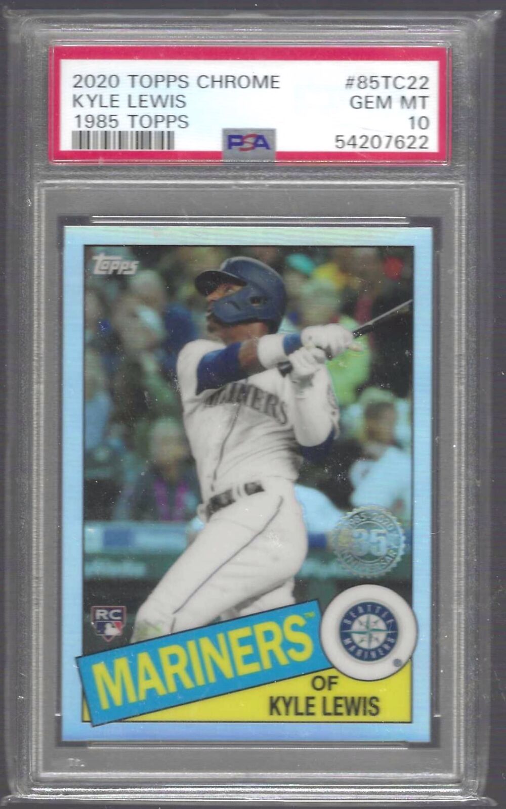 KYLE LEWIS 2020 TOPPS CHROME 1985 TOPPS REFRACTOR ROOKIE RC PSA 10 GEM MINT