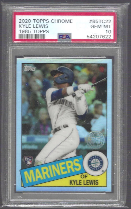 KYLE LEWIS 2020 TOPPS CHROME 1985 TOPPS REFRACTOR ROOKIE RC PSA 10 GEM MINT