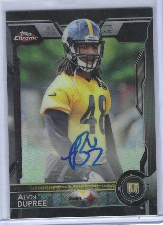 ALVIN BUD DUPREE 2015 TOPPS CHROME BLACK REFRACTOR ROOKIE AUTO RC #D 12/25