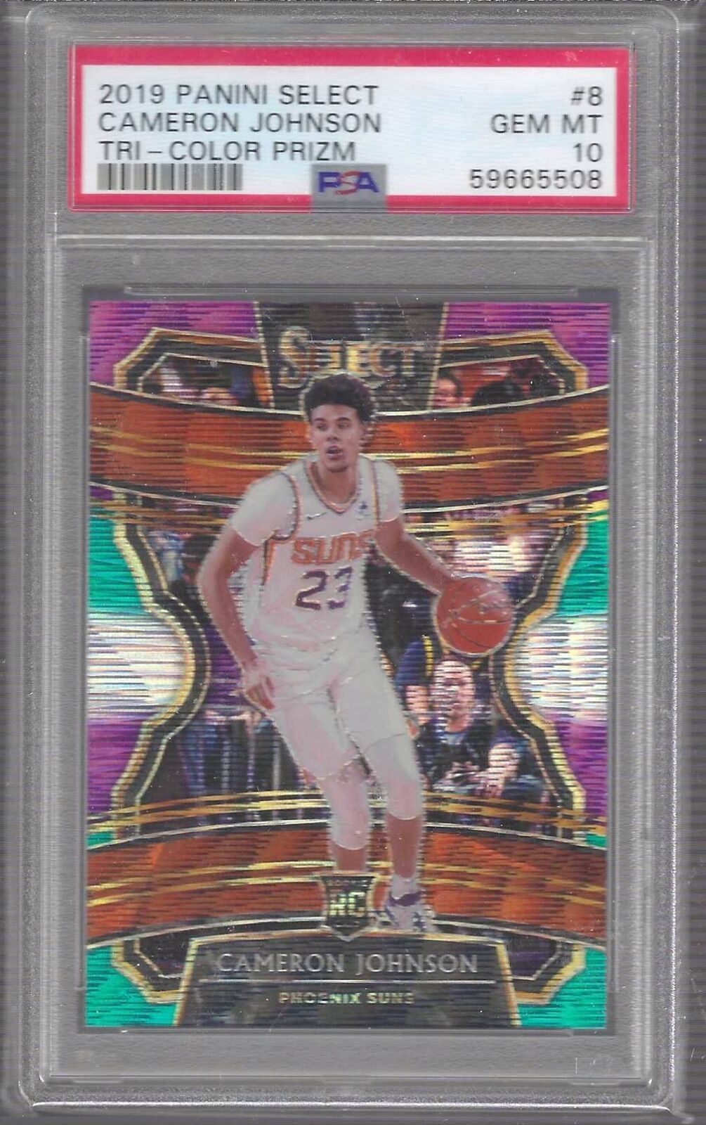 CAMERON JOHNSON 2019 PANINI SELECT TRI-COLOR PRIZM CONCOURSE RC PSA 10 GEM MINT