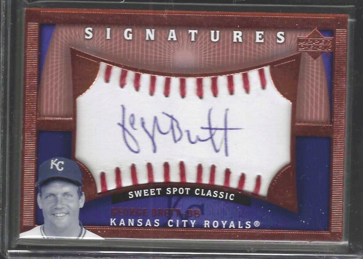 GEORGE BRETT 2005 UPPER DECK SWEET SPOT CLASSIC BALL PATCH AUTO SP SHORT PRINT