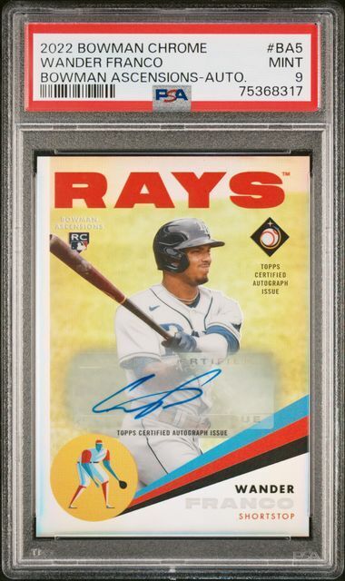 WANDER FRANCO 2022 BOWMAN ASCENSIONS AUTO RC #D 7/100 PSA 9 MINT POP 7
