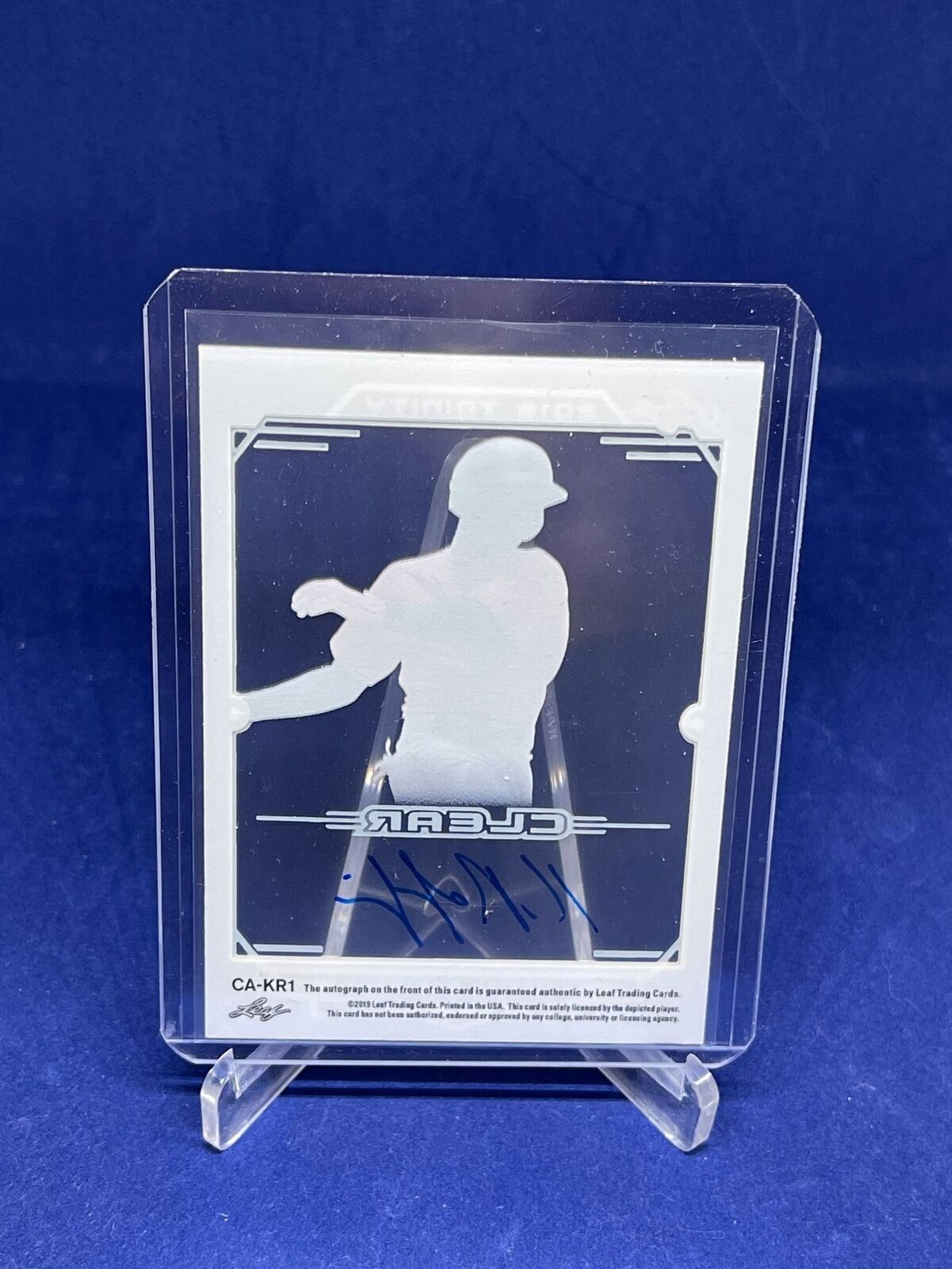 KRISTIAN ROBINSON 2019 LEAF TRINITY CLEAR ON CARD AUTO PROSPECT