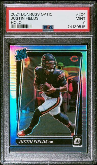 JUSTIN FIELDS 2021 PANINI DONRUSS OPTIC HOLO RATED ROOKIE RC #204 PSA 9 MINT