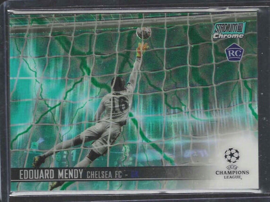 EDOUARD MENDY 2021-22 STADIUM CLUB CHROME GREEN ELECTRIC REFRACTOR RC #D 009/150