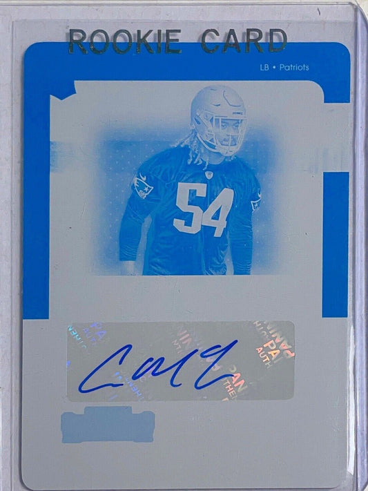 CAMERON MCGRONE 2021 PANINI CONTENDERS PRINTING PLATE BLUE AUTO ROOKIE RC #D 1/1