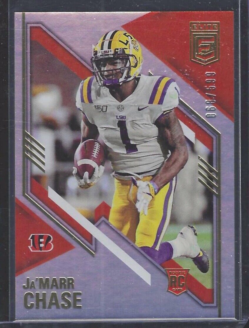 JA'MARR CHASE 2021 PANINI DONRUSS ELITE SILVER FOIL ROOKIE RC #D 068/599