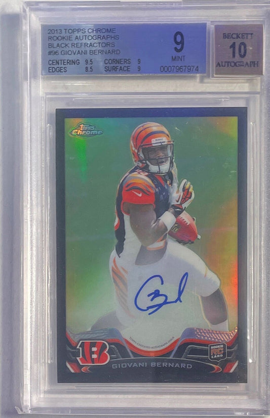 GIOVANI BENARD 2013 TOPPS CHROME BLACK REFRACTOR AUTO RC #D 04/25 BGS 9 10 POP 4