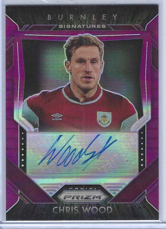 CHRIS WOOD 2020-21 PANINI PRIZM EPL PURPLE PRIZM AUTO #D 58/99