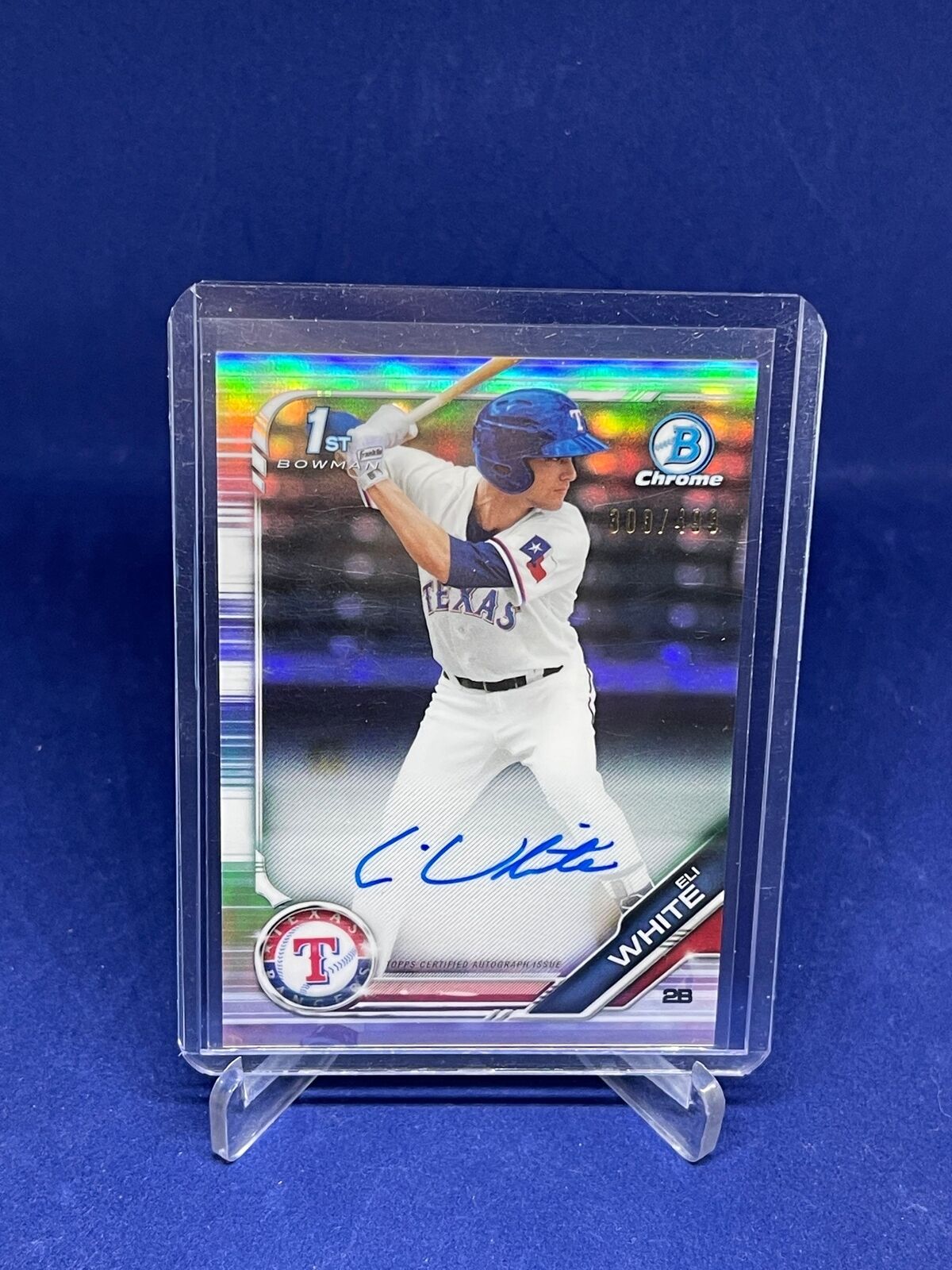ELI WHITE 2019 BOWMAN CHROME 1ST BOWMAN AUTO REFRACTOR PROSPECT #D 300/499