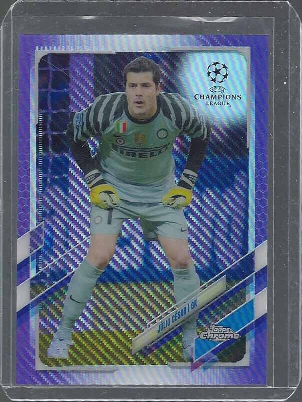 JULIO CESAR 2020-21 TOPPS CHROME CHAMPIONS LEAGUE PURPLE CARBON REFRACTOR SP #88