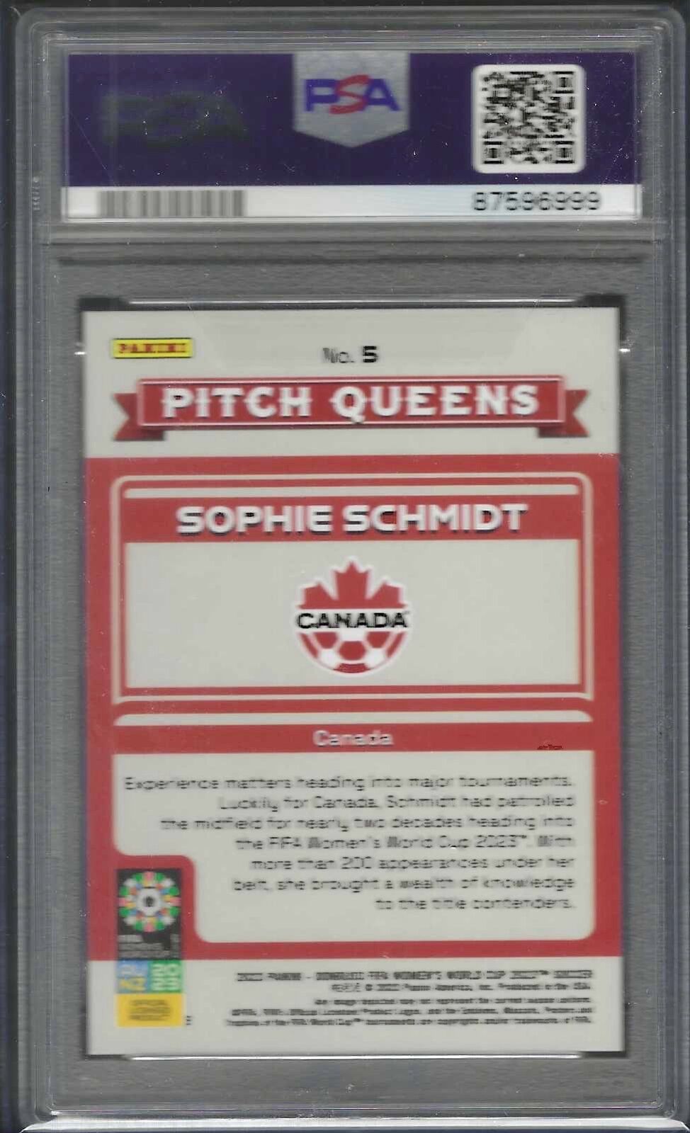 SOPHIE SCHMIDT 2023 PANINI DONRUSS PITCH QUEENS RED /299 PSA 10 GEM MINT POP 1/1